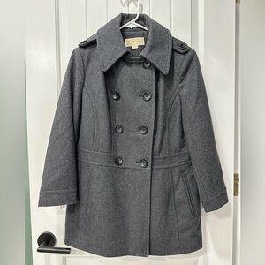 Michael Kors Wool Blended Gray Peacoat